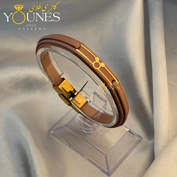 دستبند طلا چرم زنانه میکی موس